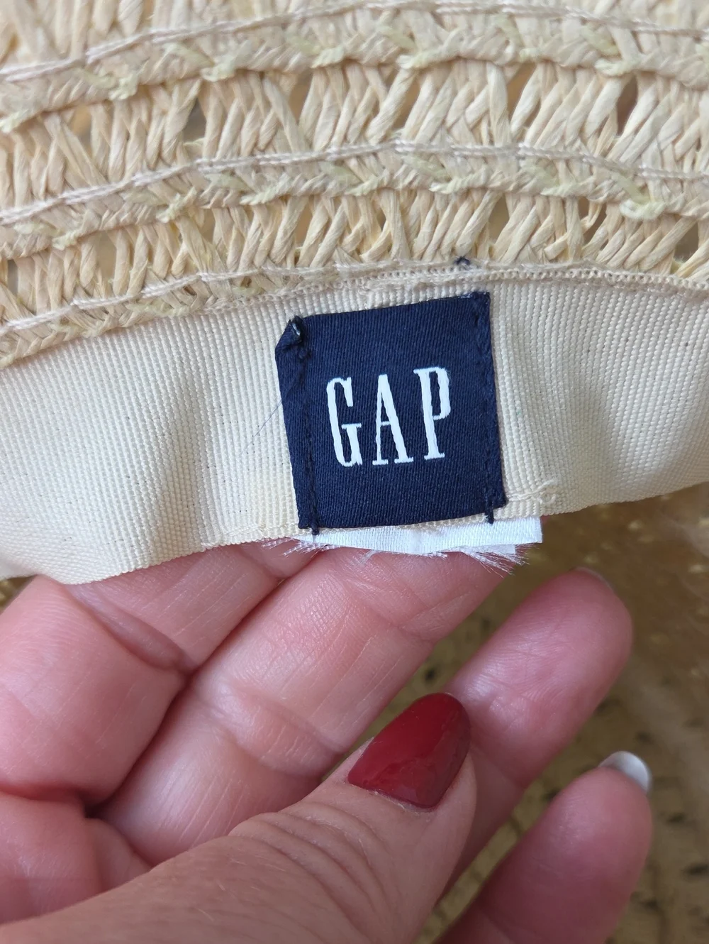 GAP. Cream Straw Bucket Hat. OSFA